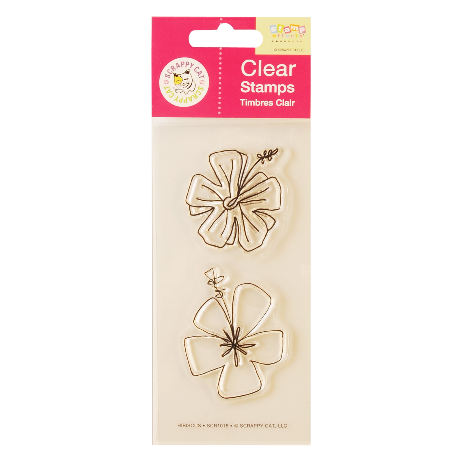 Markenlose Scrappy-Katze • Stempelset klar 2,5 x 5,5 cm Hibiskus