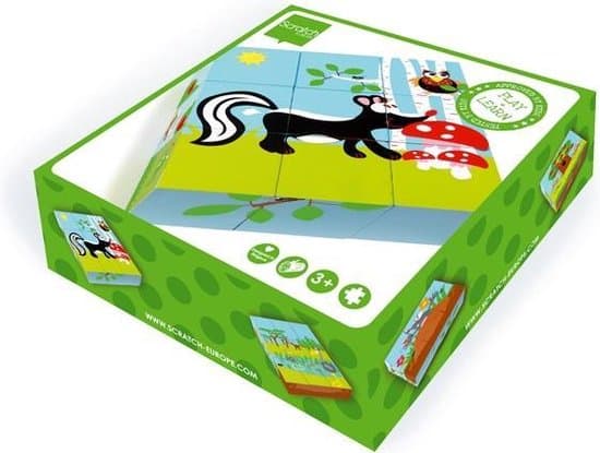 Kratzerholzblöcke Puzzle -Wald mit 9 Blocks