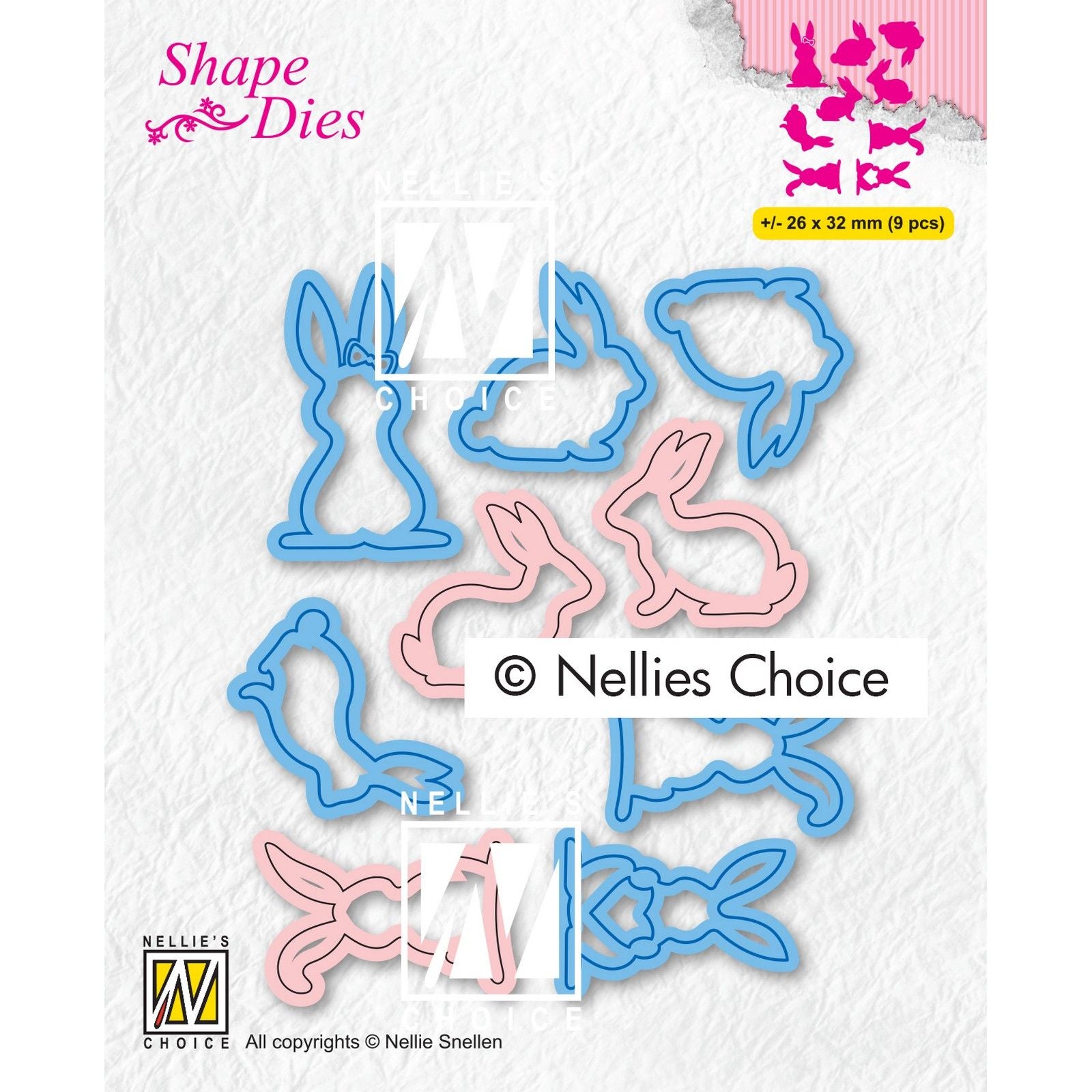 Nellies Wahl • Stanzformen Hasen, 9 Stück.