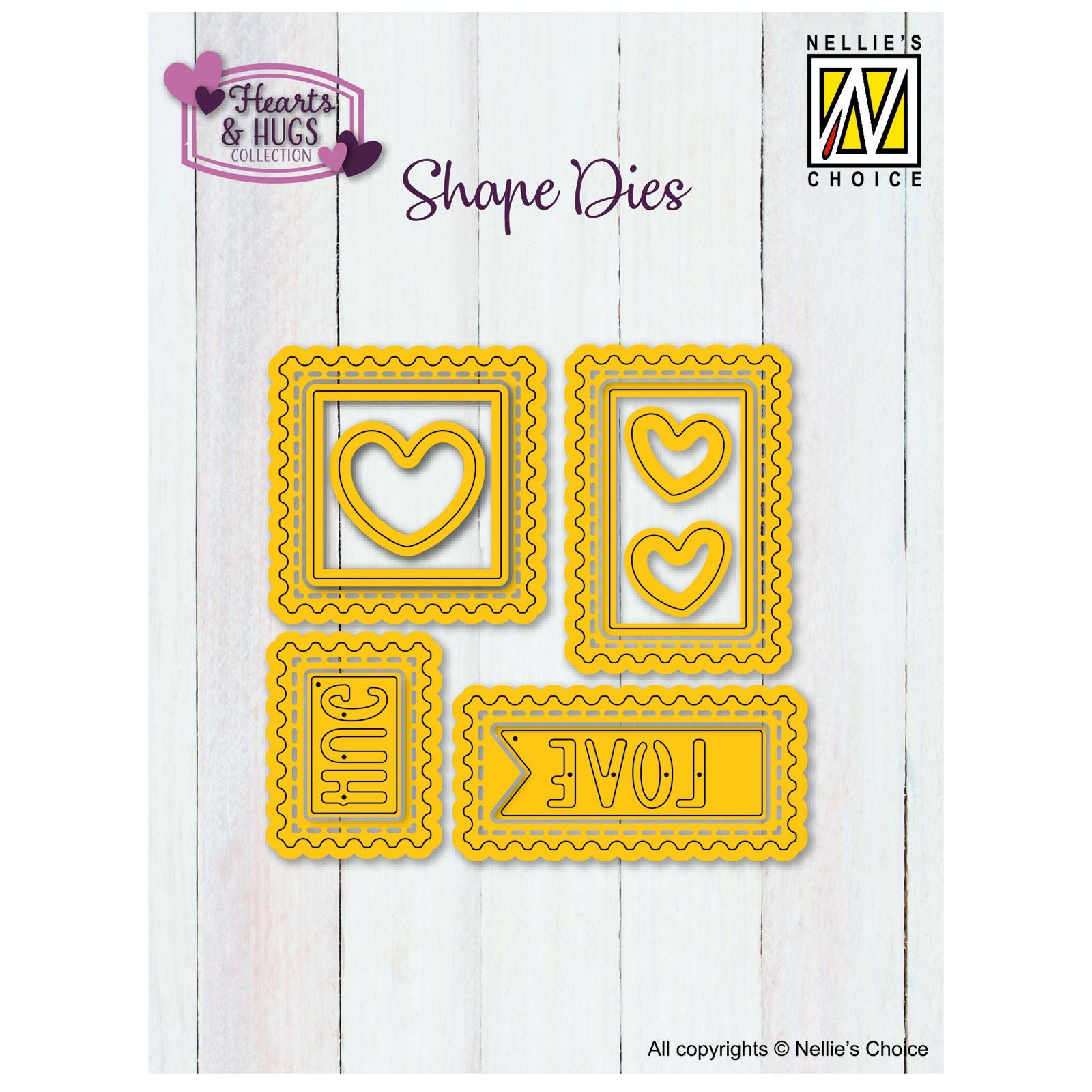 Nellies Wahl • Formstempel mit Herzen, 3 x 3 cm bis 4 x 4 cm, 11 Stück.