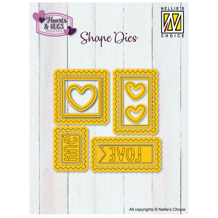 Nellies Wahl • Formstempel mit Herzen, 3 x 3 cm bis 4 x 4 cm, 11 Stück.