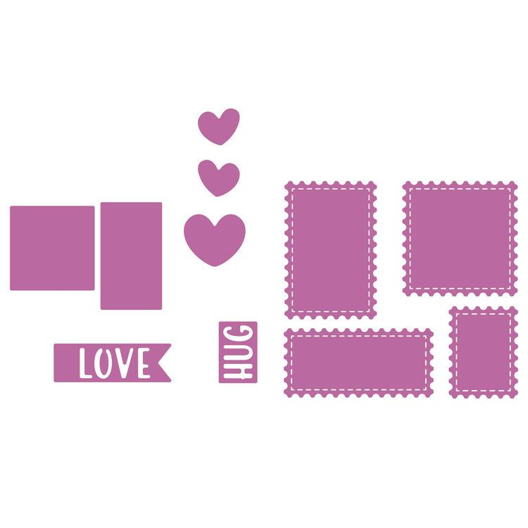 Nellies Wahl • Formstempel mit Herzen, 3 x 3 cm bis 4 x 4 cm, 11 Stück.