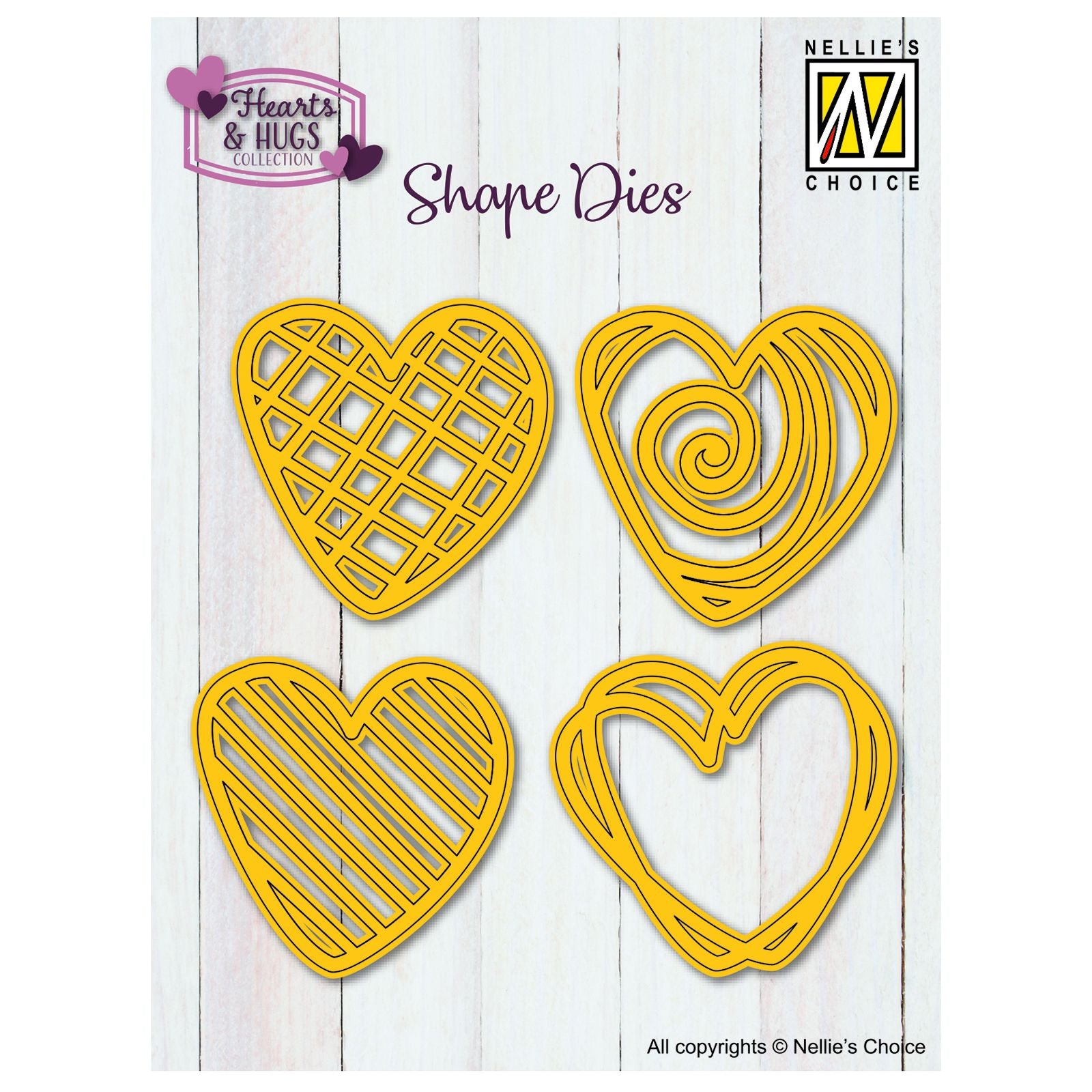 Nellies Wahl • Stanzformen Doodle-Herzen 4x4x4cm 4St.