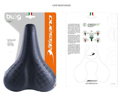 Fahrrad Sattel Selle Bassano Cafe Racer Bobber für Männer - Schwarz