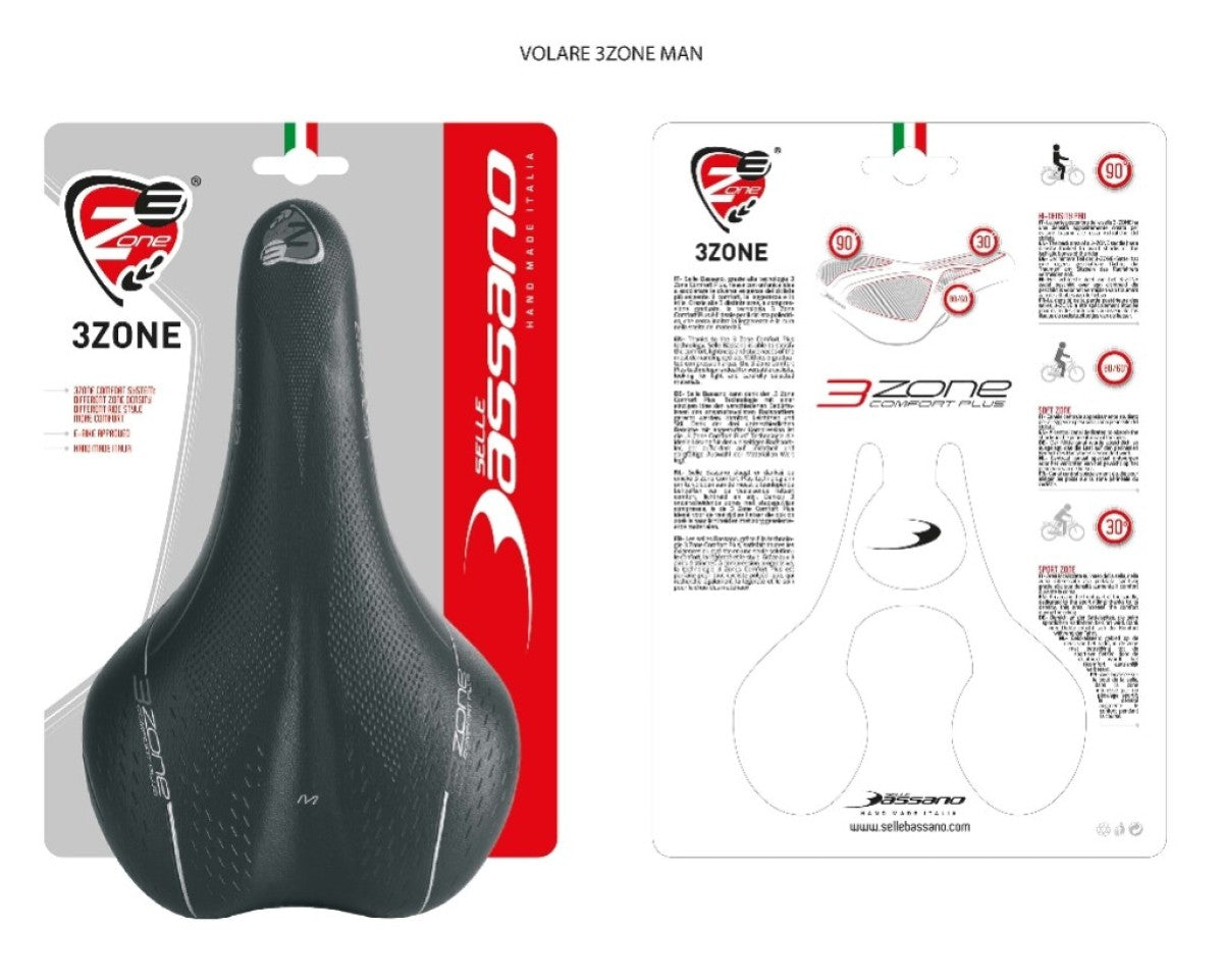 Sattel Selle Bassano Volare M X33 Herren - schwarz