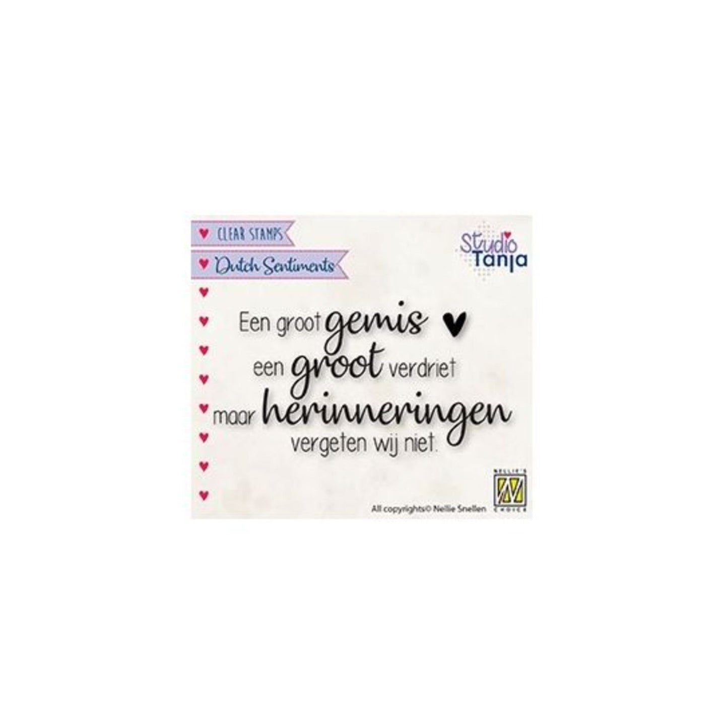 Nellies Wahl • Clear Stamp Dutch ein großer Verlust, eine große Trauer...