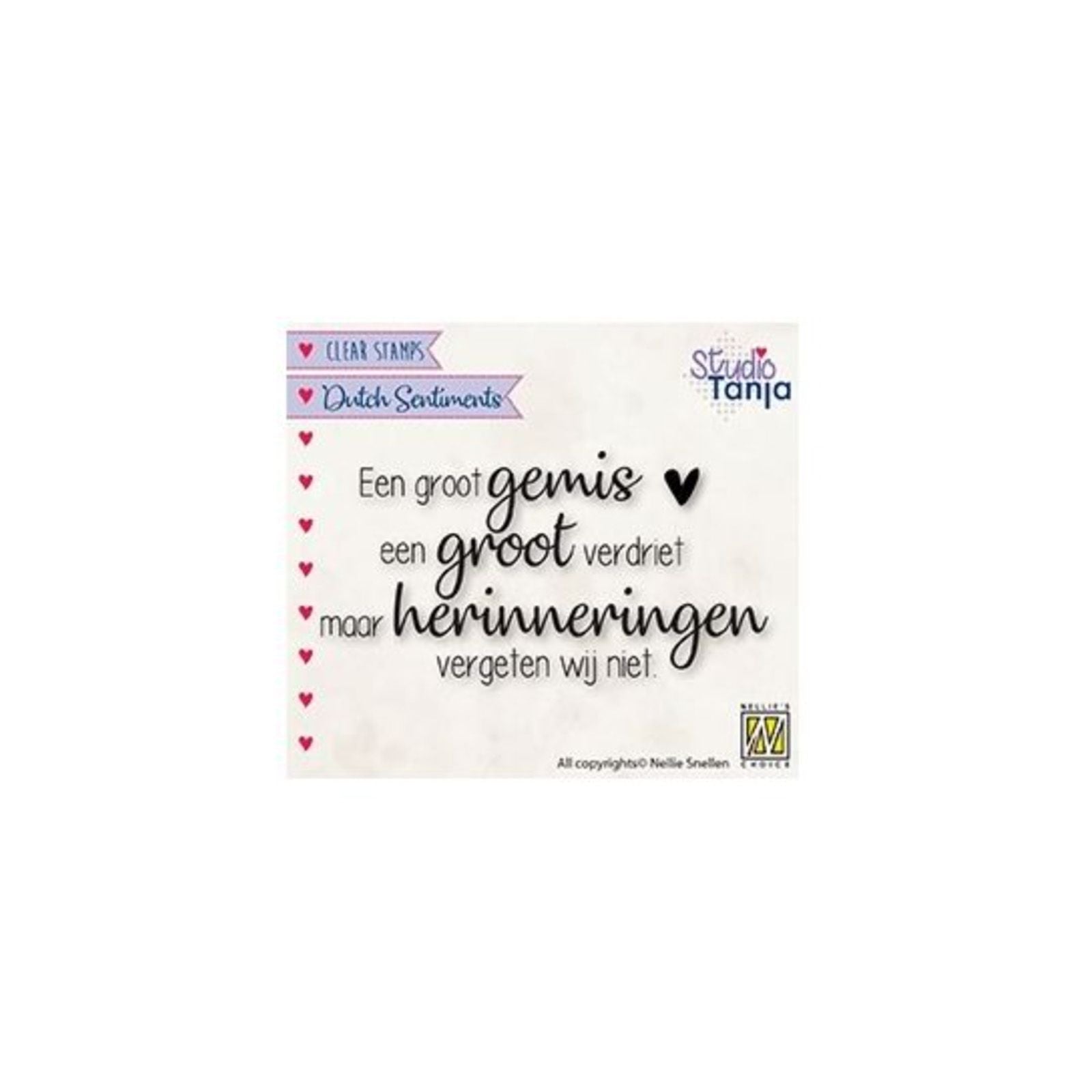 Nellies Wahl • Clear Stamp Dutch ein großer Verlust, eine große Trauer...
