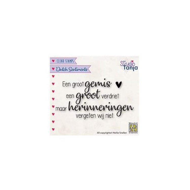 Nellies Wahl • Clear Stamp Dutch ein großer Verlust, eine große Trauer...