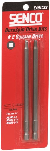 Senco Duraspin-Bits sq2 – quadratisch – 129,5 mm. DS200 DS202 DS205 – Blister mit 2 Stück. - ea0123b