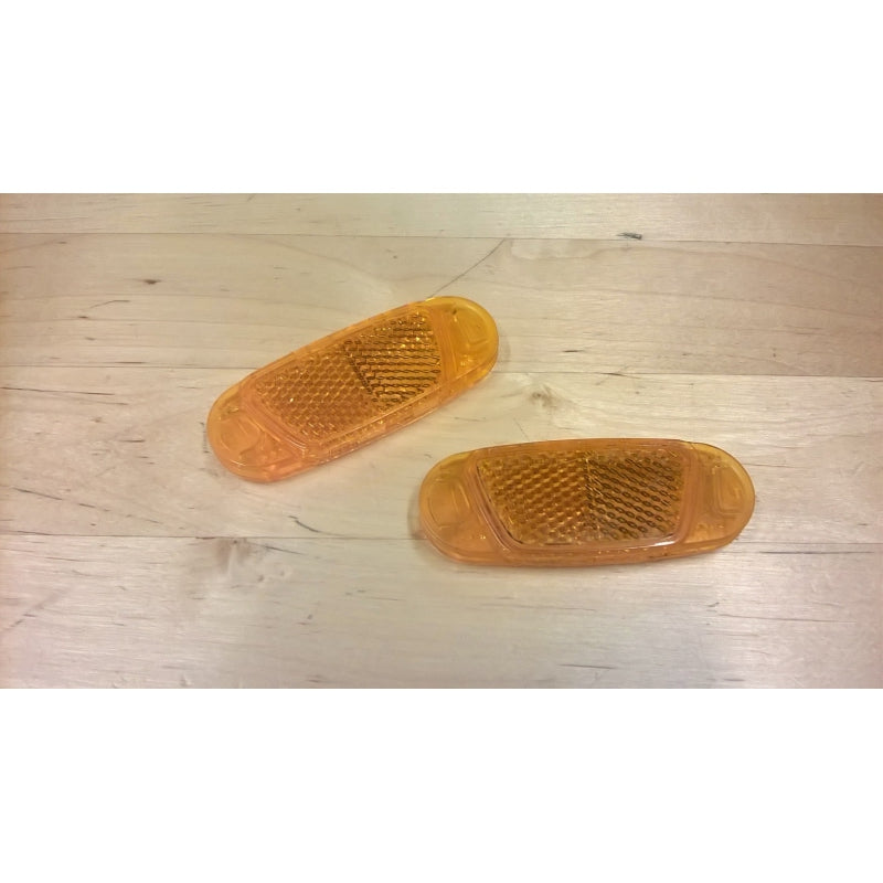Set mit 2 orangefarbenen Speichenreflektoren