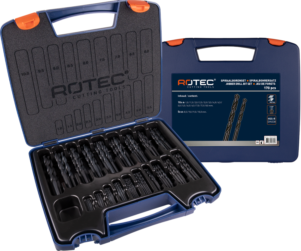 Rotec Spiralbohrer-Set 1-13x0,5mm HSS 202-teilig