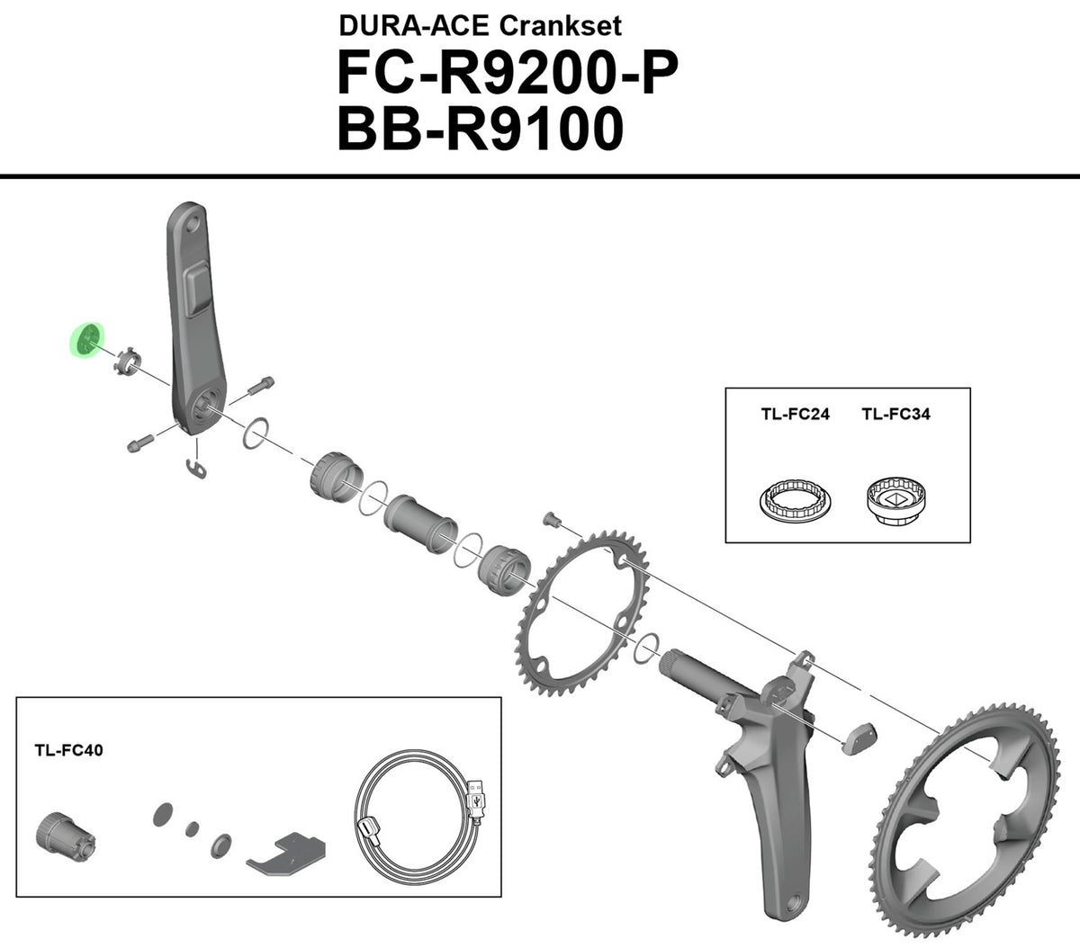 Shimano Außenkappe für FC-R9200-P