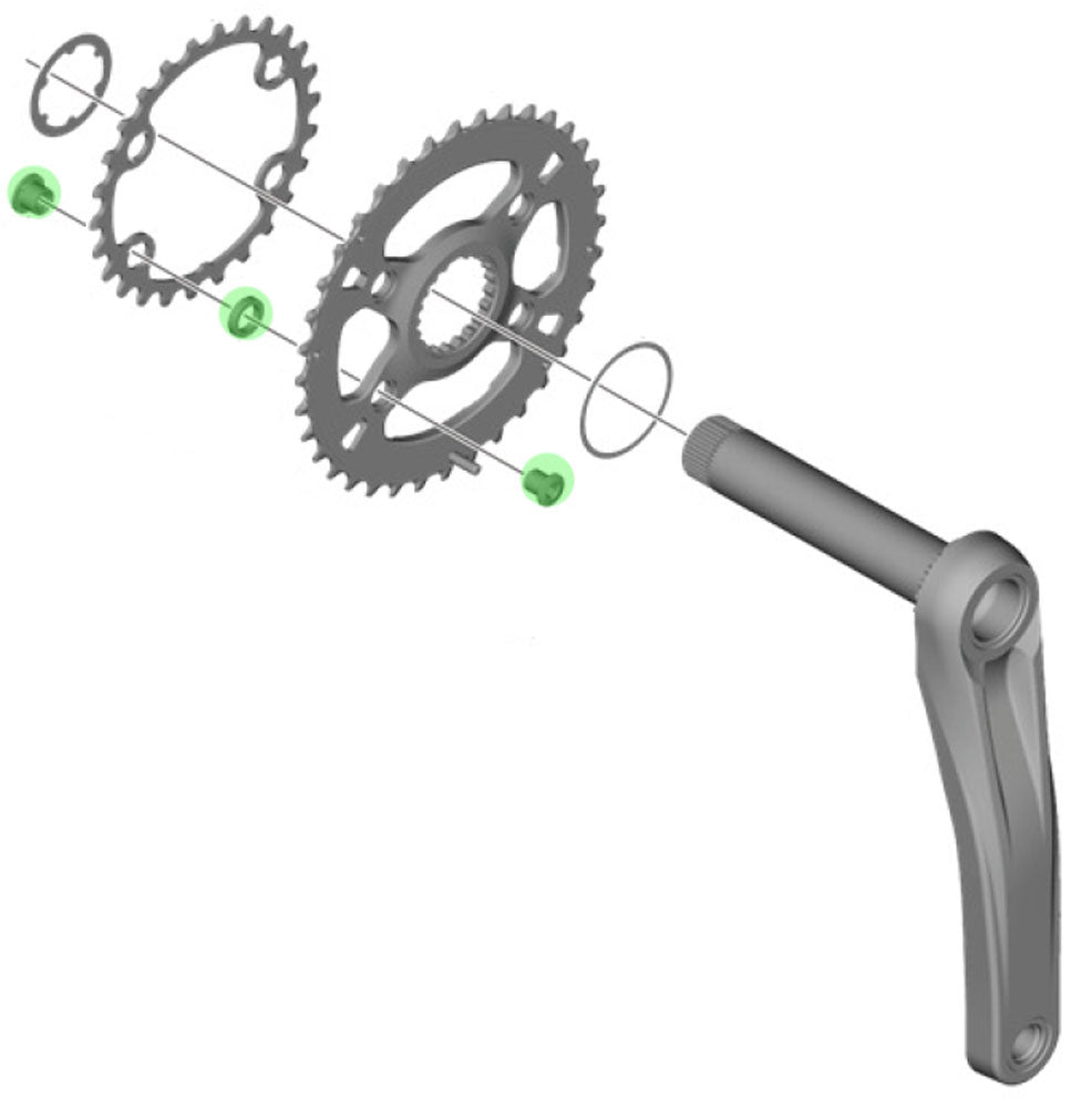Shimano Kettenblattschrauben für FC-M610-2 MT610-B2 (4 Stück)
