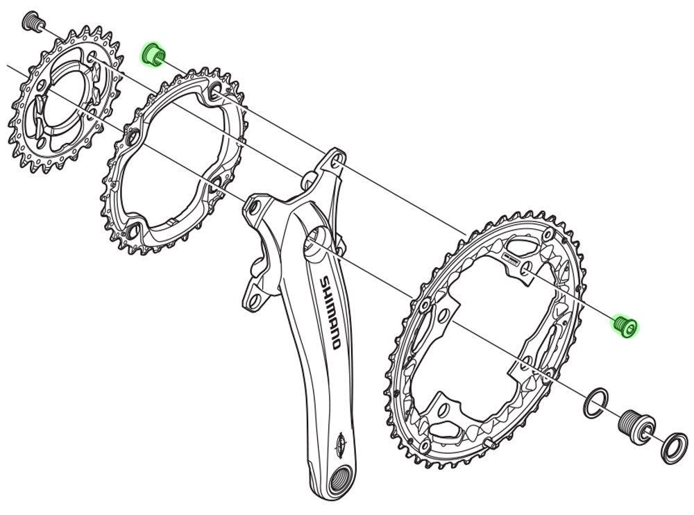Shimano Kettenblattschrauben für FC-T521 T611 (4 Stück)