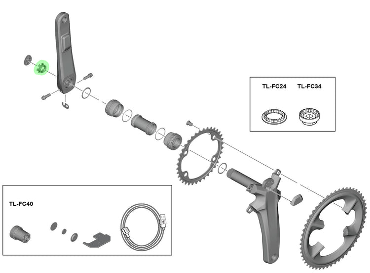 Shimano Kurbelarm-Befestigungsring für FC-R9200-P R9100-P R8100-P