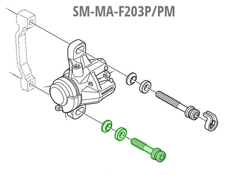 Shimano Bremssattel-Befestigungsschraube M6 x 34,4 mm für SM-MA-F203P PM