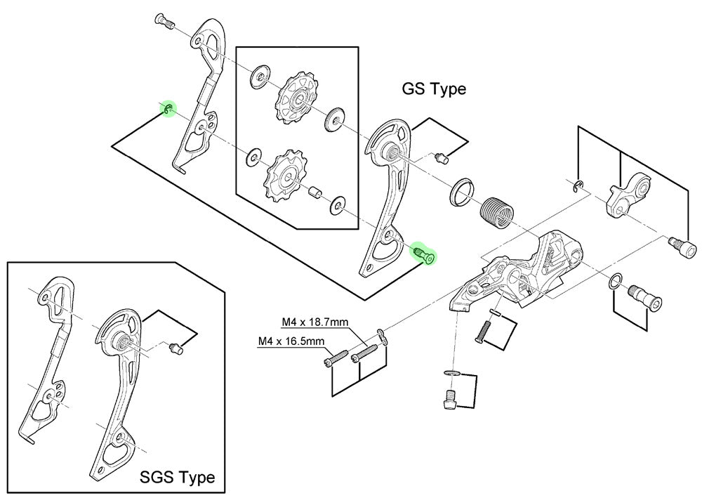Shimano Führungsrollen-Schraube für RD-M980 M985