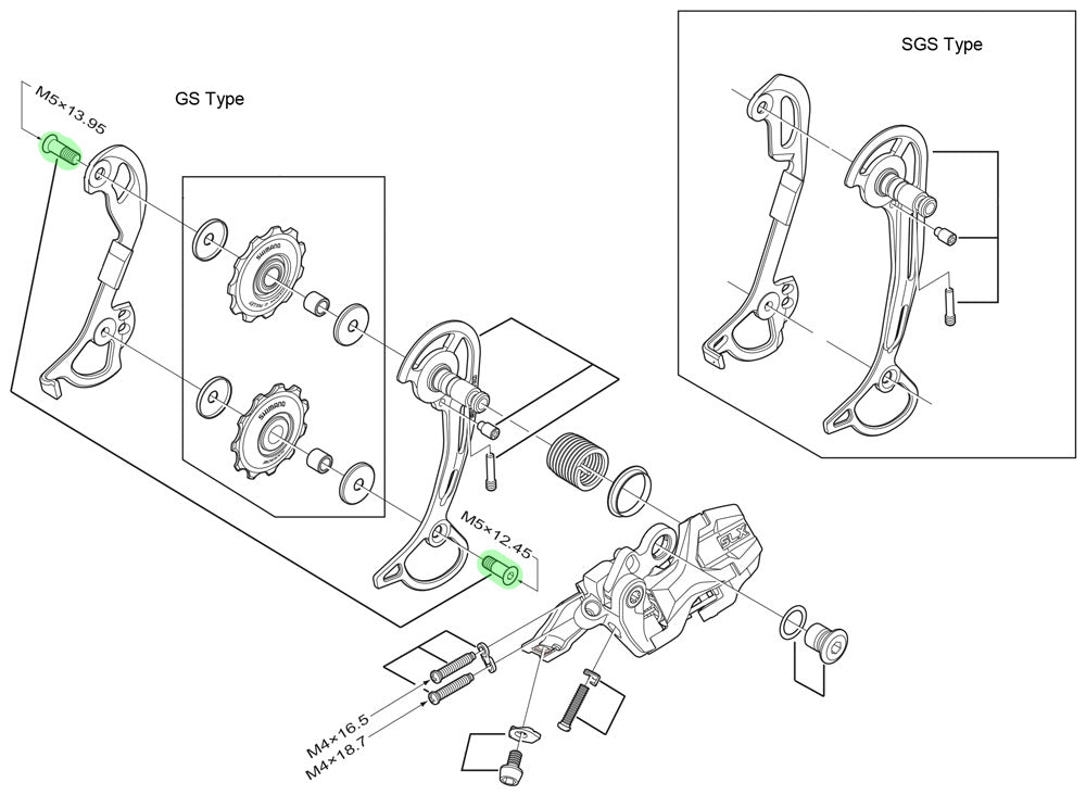 Shimano Führungsrad-Schrauben für RD-M622 T6000