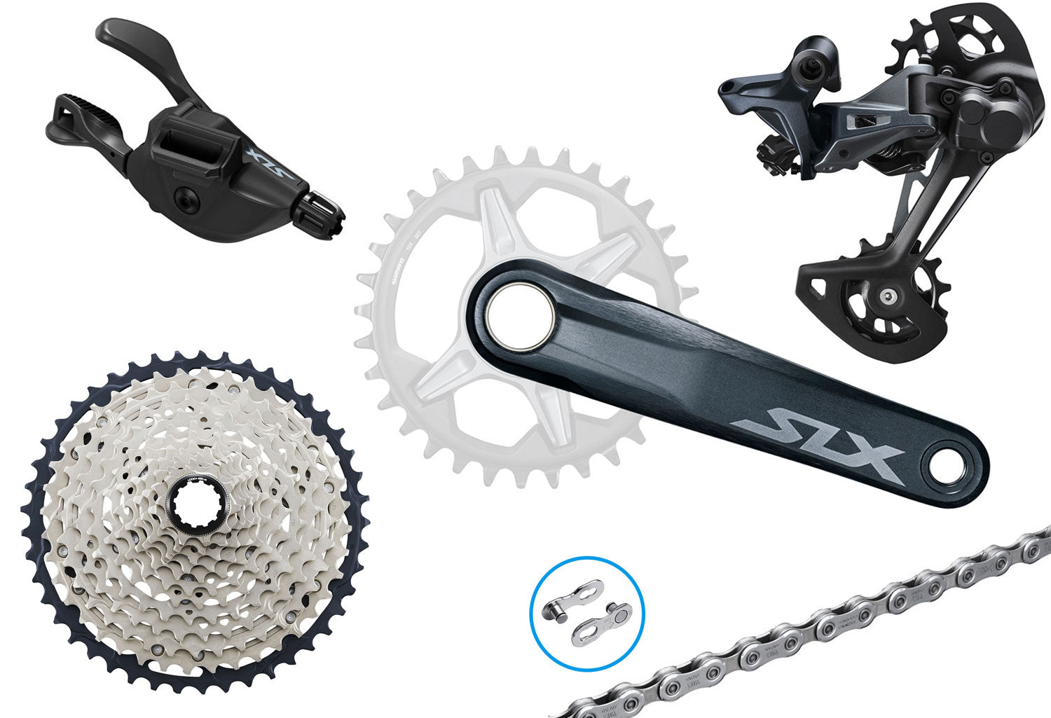Shimano SLX M7100 1x12-fach Gruppe | 175mm | 10-45 | i-spec ev