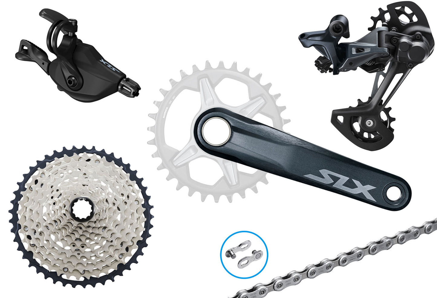 Shimano SLX M7100 1x12-fach Gruppe | 165mm | 10-45 | Klemme