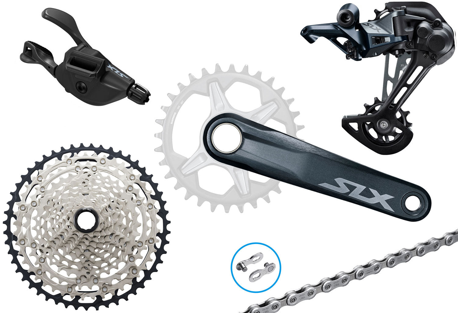 Shimano SLX M7100 1x12-fach Gruppe | 165mm | 10-51 | i-spec ev