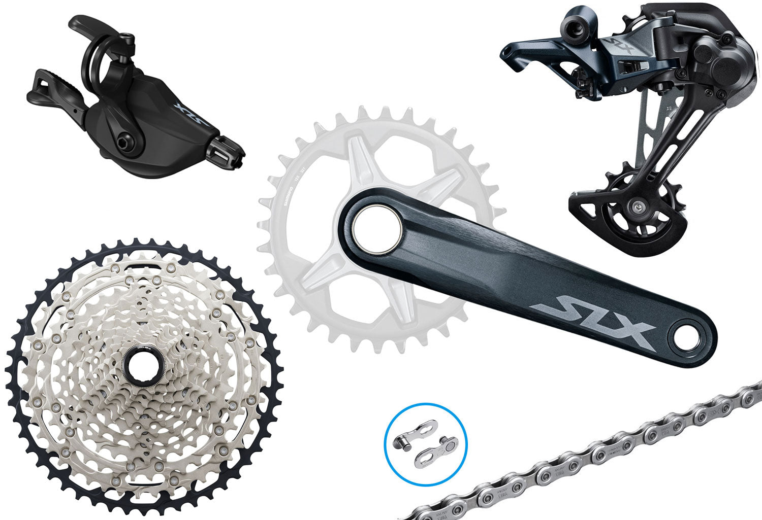 Shimano SLX M7100 1x12-fach Gruppe | 175mm | 10-51 | Klemme