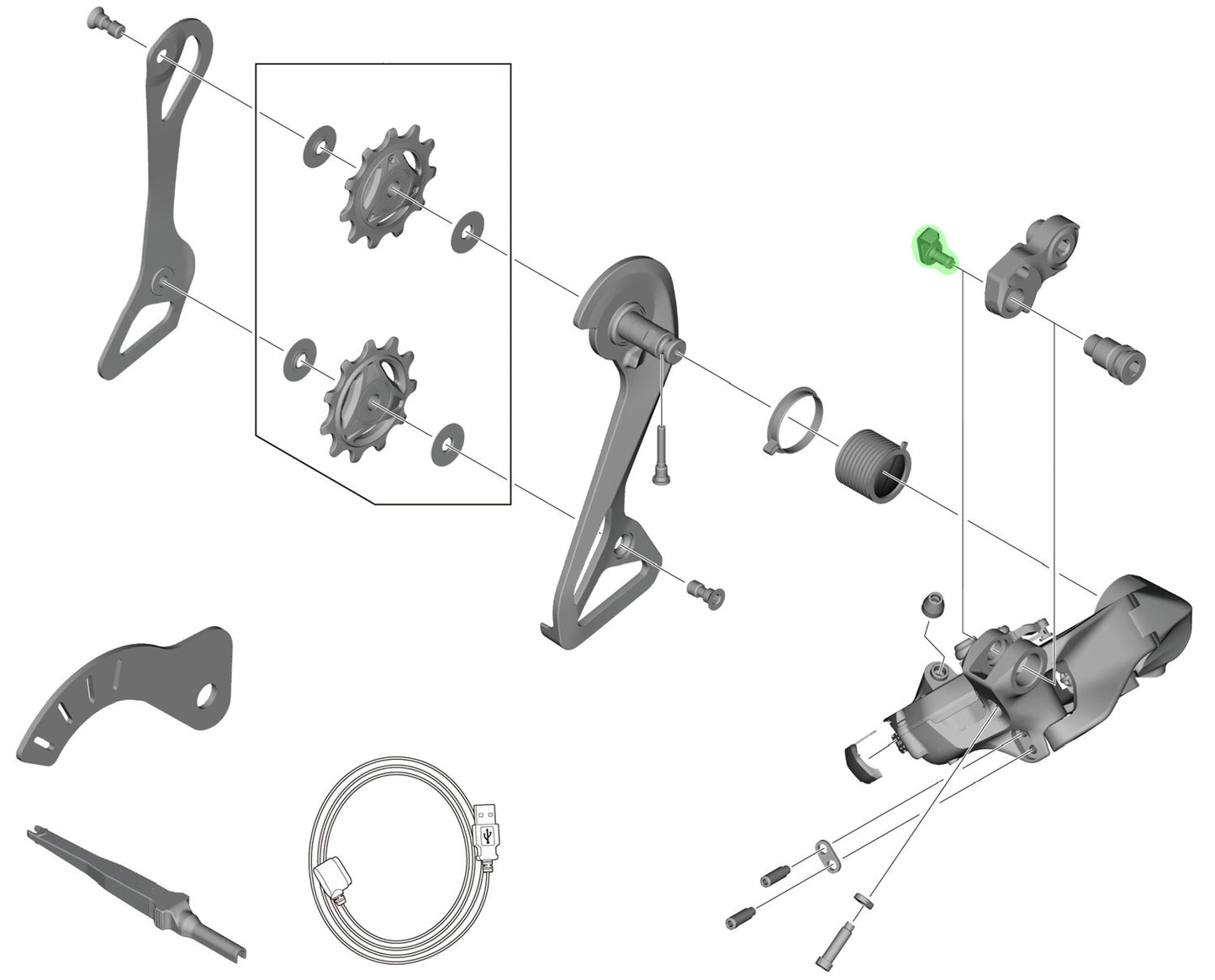 Shimano Schrägseil für rd-r9250 rd-r8150 rd-r7150 rd-rx825