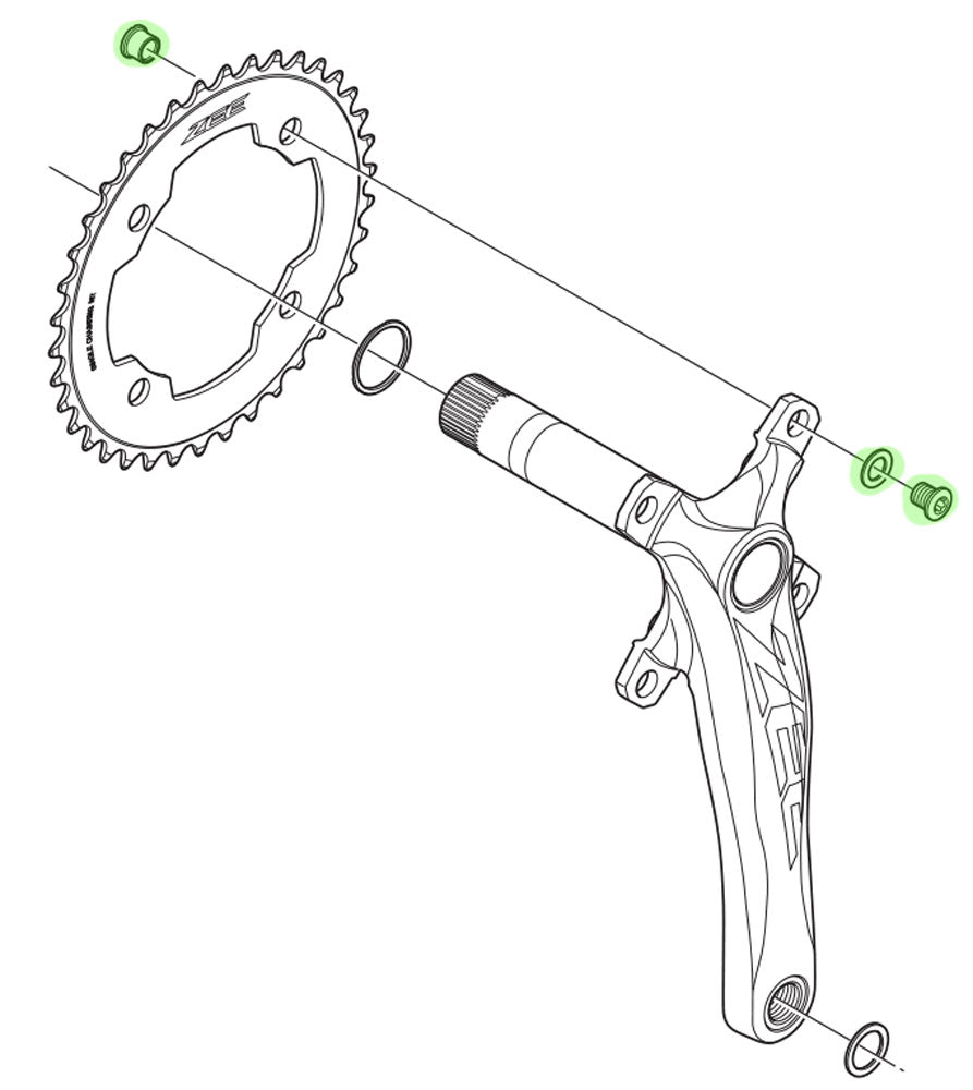 Shimano Zee Kettenblattschrauben für FC-M640 M645 (4 Stück)