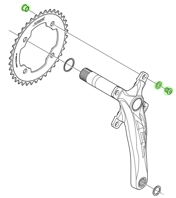 Shimano Zee Kettenblattschrauben für FC-M640 M645 (4 Stück)
