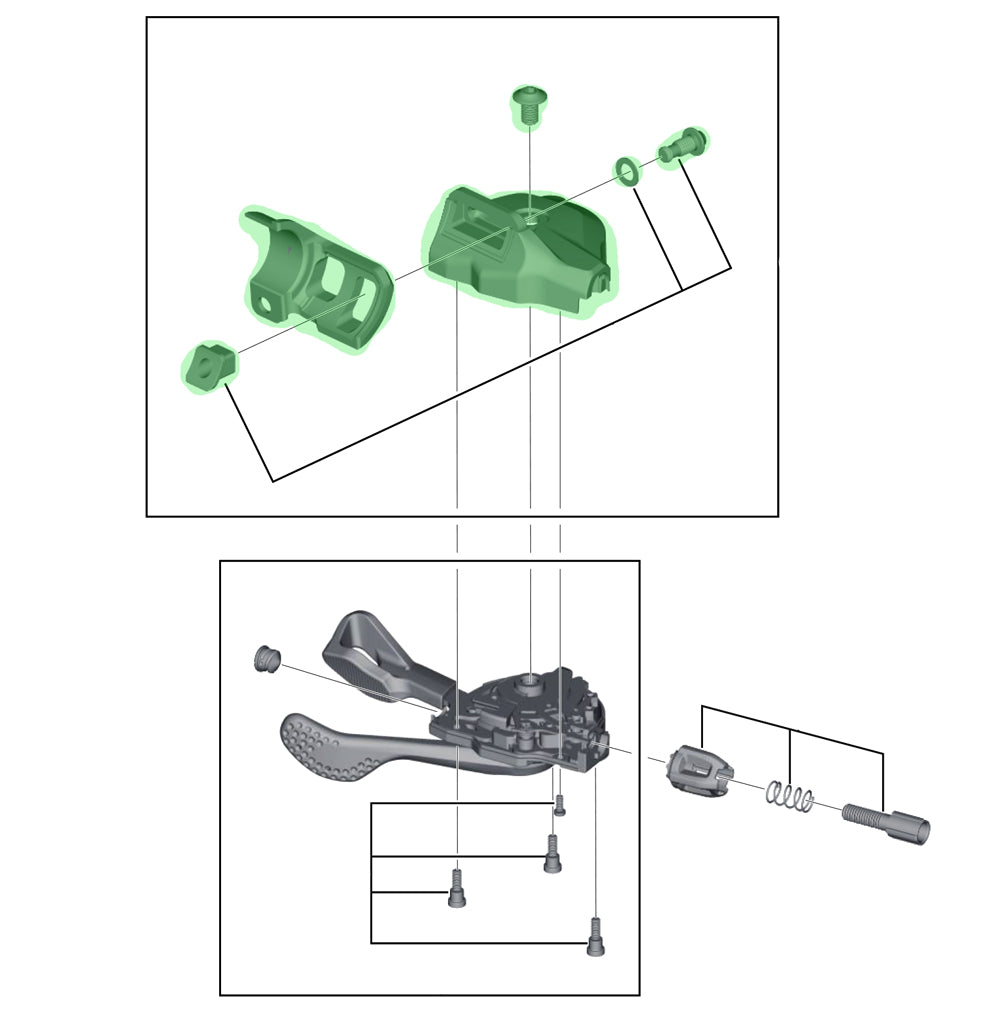 Shimano Gehäusedeckel komplett für SL-M8000-I i-Spec II links