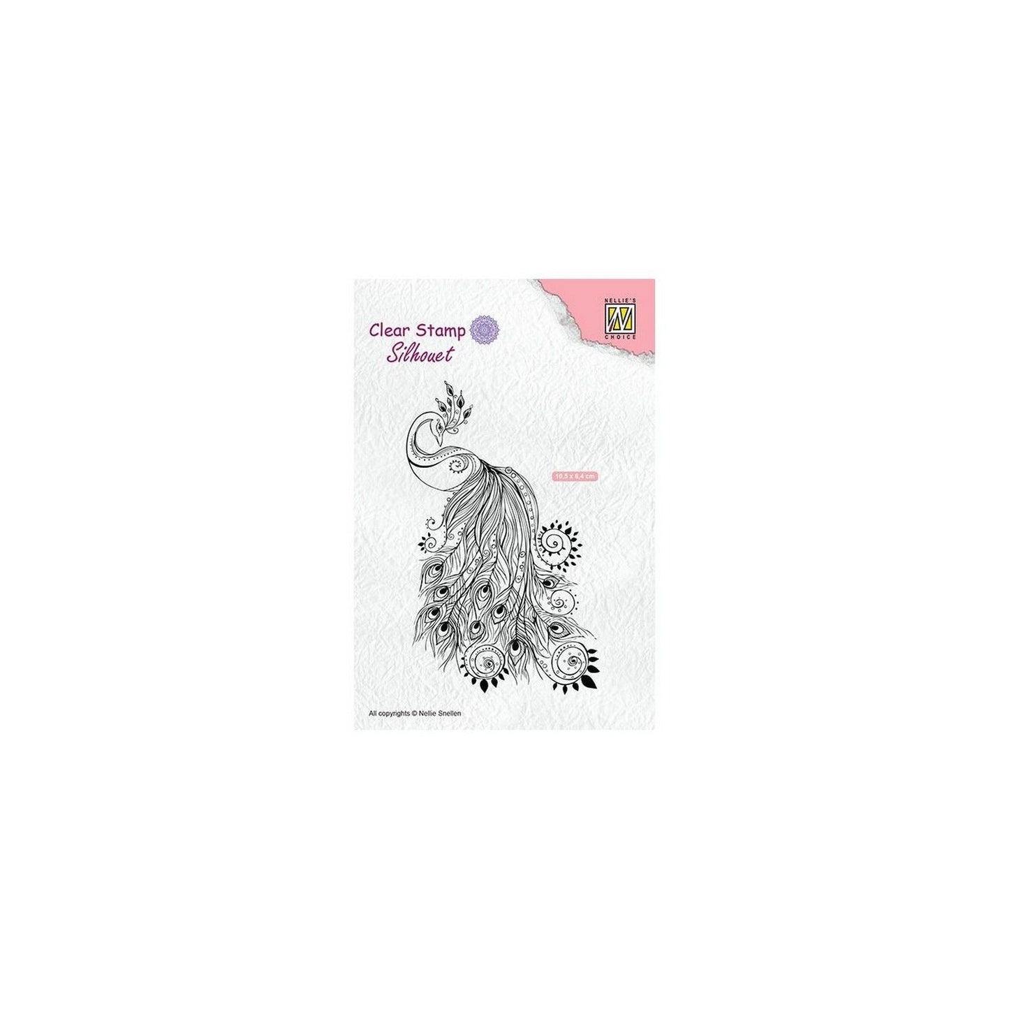 Nellies Wahl • Klarsichtstempel Silhouette Pfau