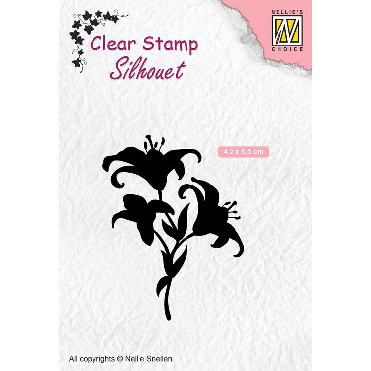 Nellies Wahl • Silhouetten-Klarstempel Lilien 42x55mm