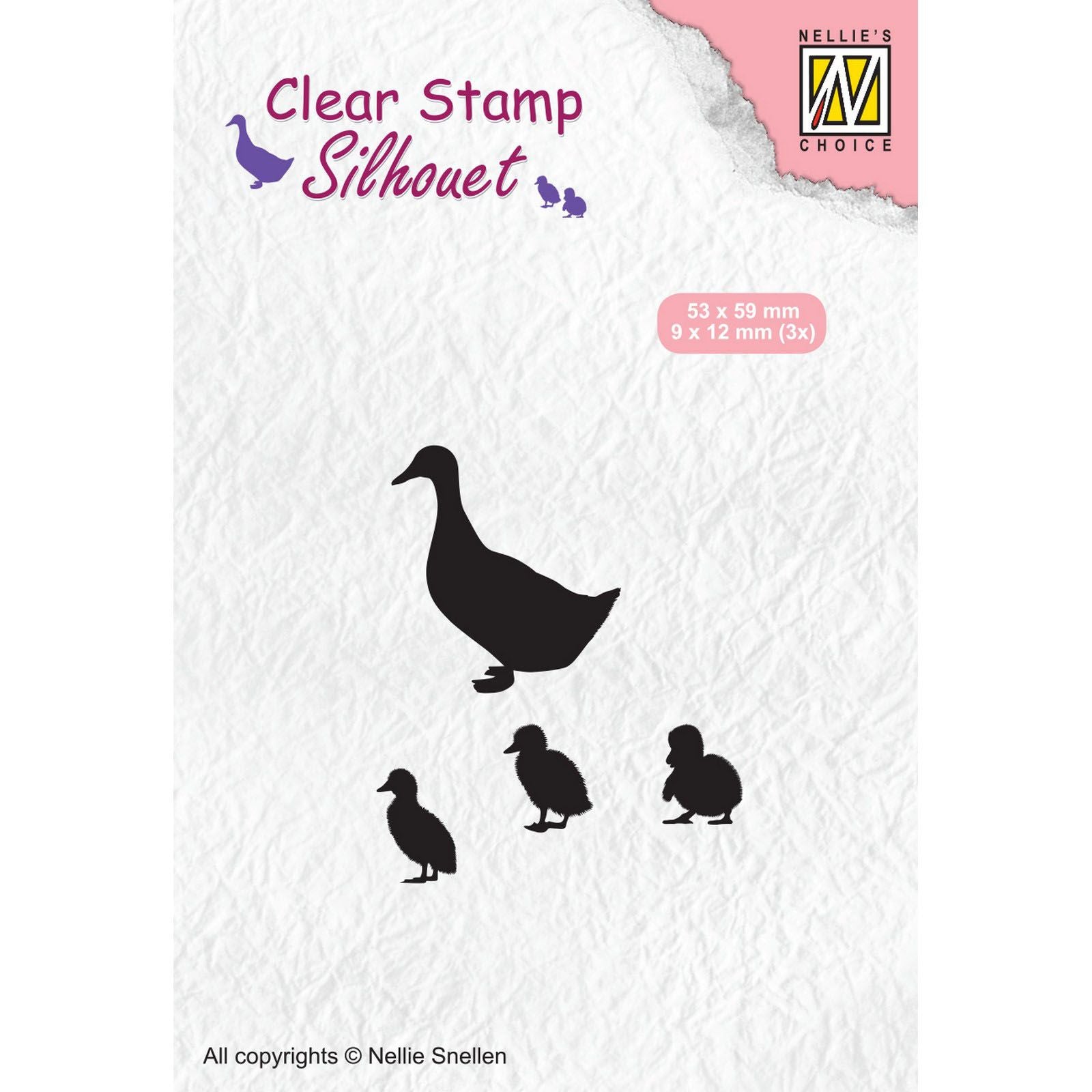 Nellies Wahl • Silhouette-Klarstempel Ente mit Küken