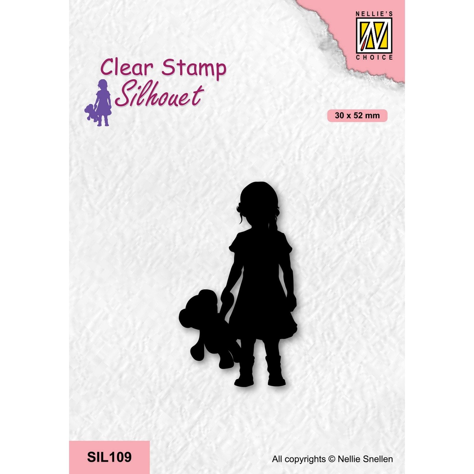Nellies Wahl • Silhouette-Klarstempel Mädchen mit Bär