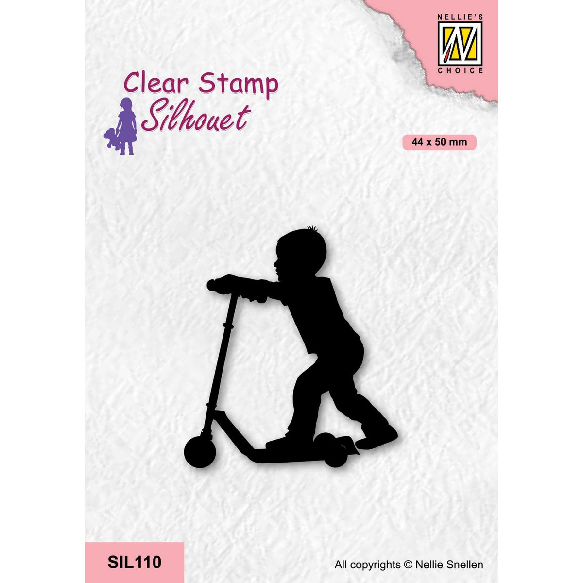 Nellies Wahl • Silhouette-Klarstempel „Mädchen mit Roller“.
