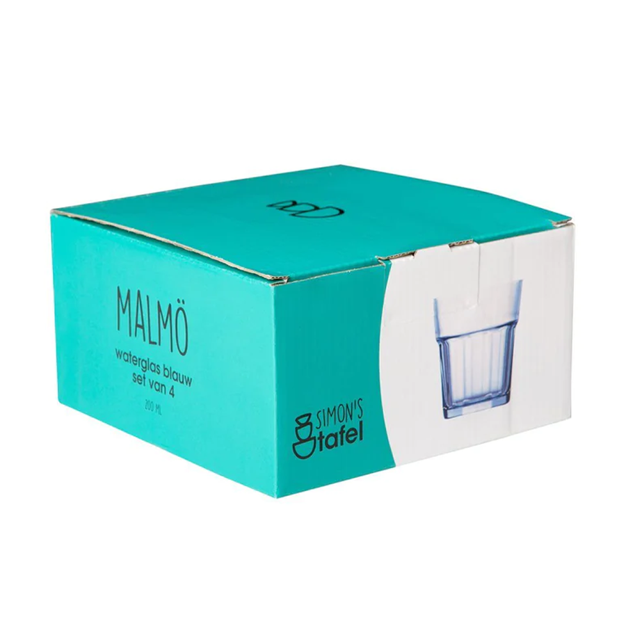 Simon's Tafelwasserglas Malmö Blau 200ml 4 Stück