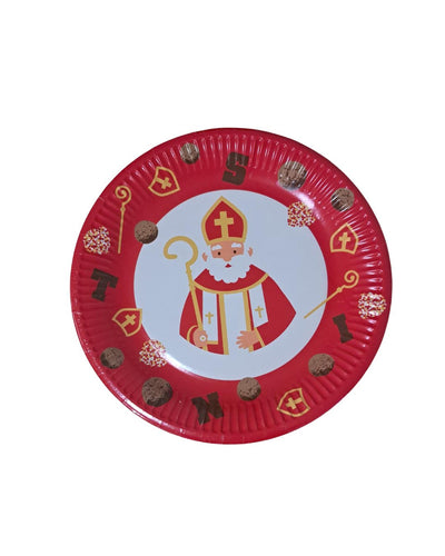Sinterklaas Teller Pappe rot ø23cm