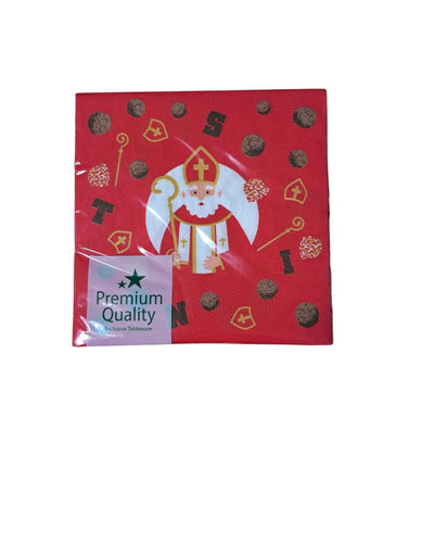 Sinterklaas Servietten 3-lagig rot