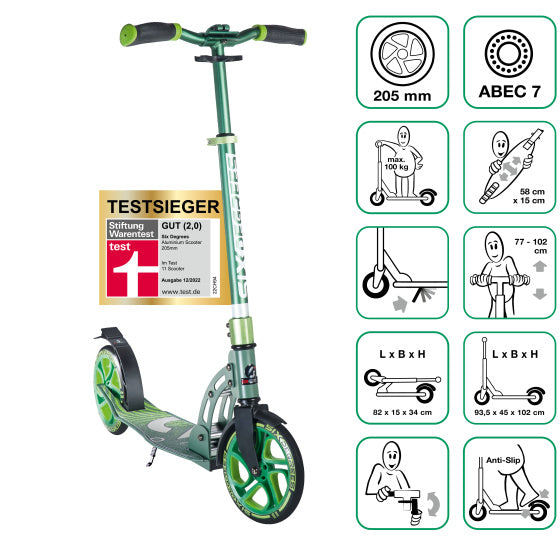 Sechs Grad 2-Rad-Stufenfaltfußbremslichtgrün weiß