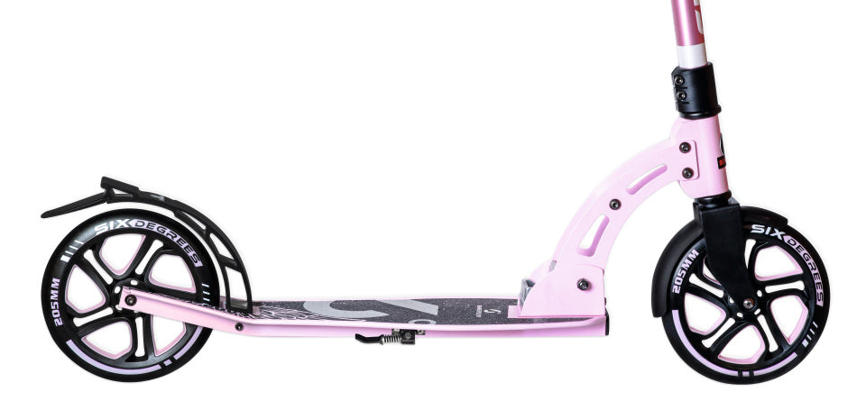 Sechs Grad 2-Rad-Stufenfaltfußbremse Pastell Pink Schwarz schwarz