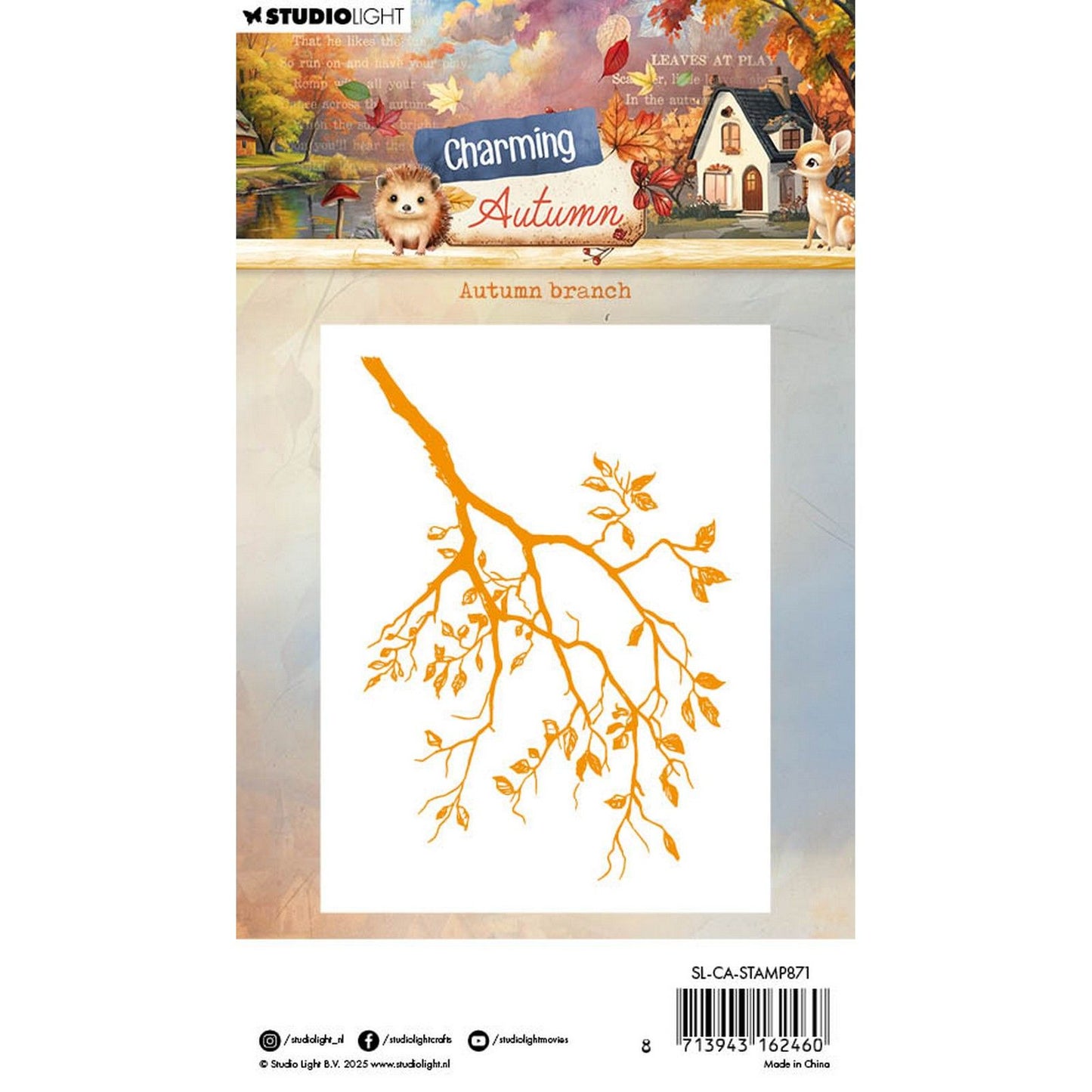 Studiolicht • Charmante Herbst-Klarstempel Herbstzweig