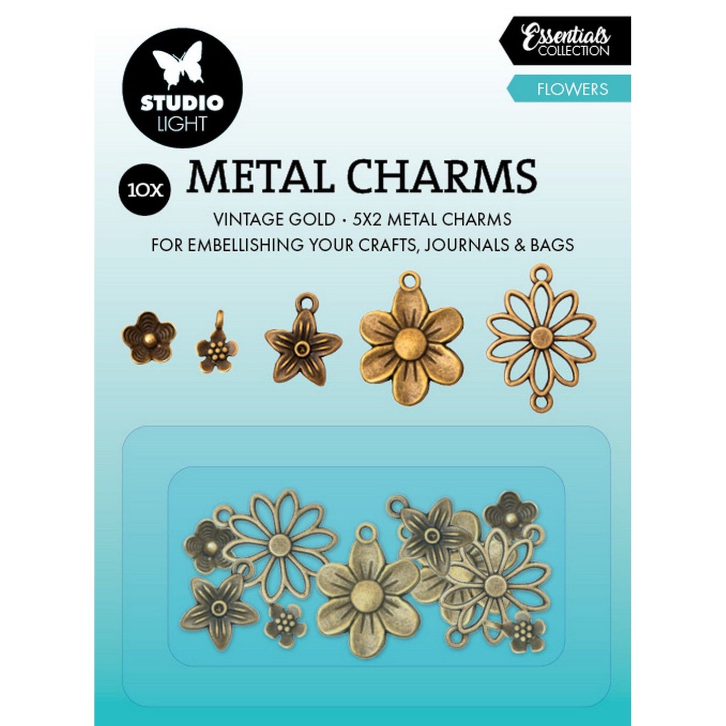 Studioleuchte • Metallanhänger Blumen