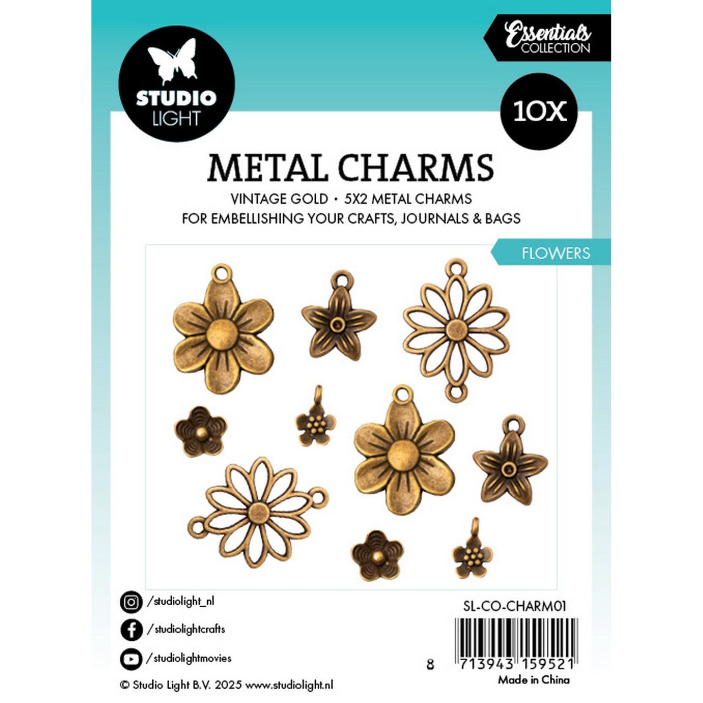 Studioleuchte • Metallanhänger Blumen
