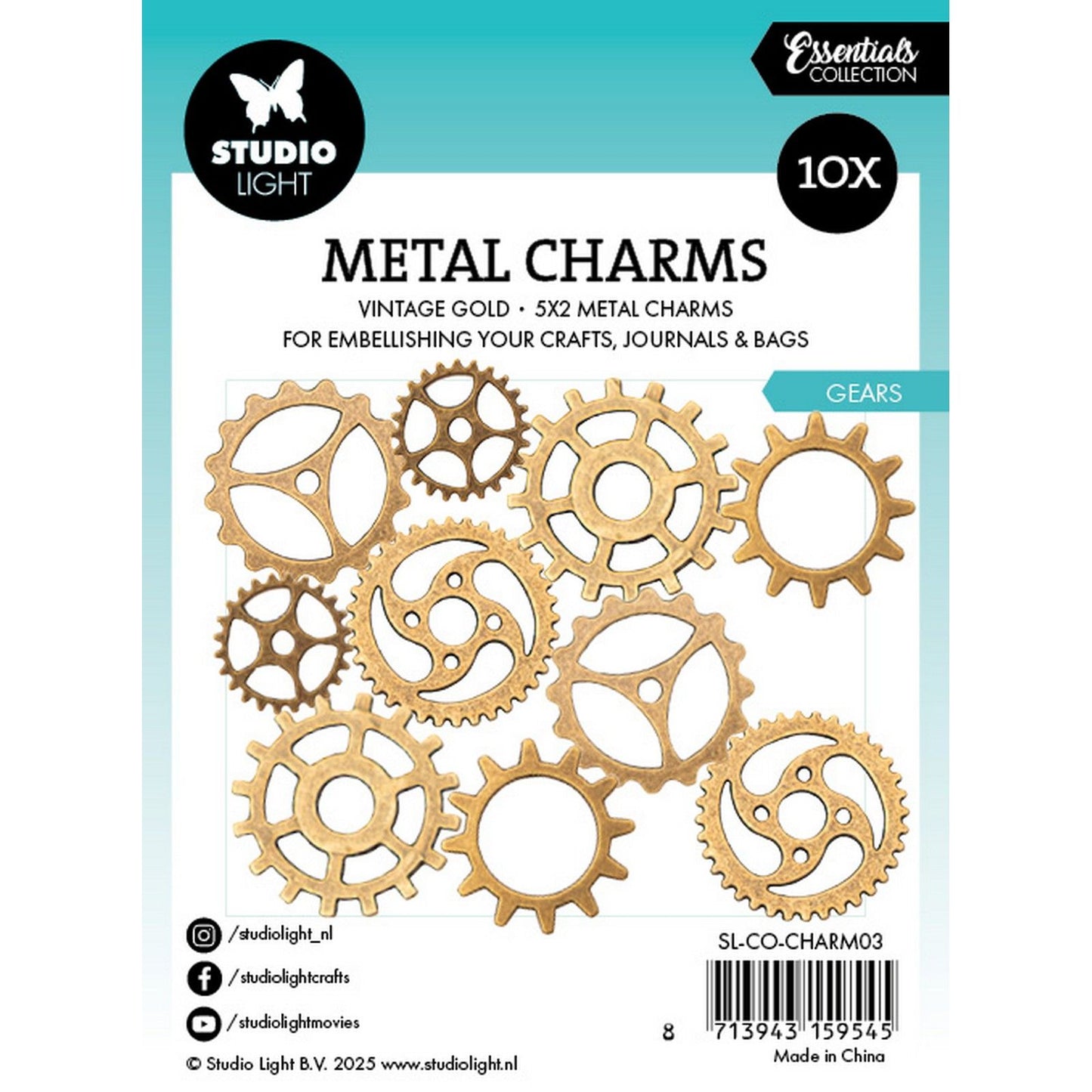 Studioleuchte • Metallanhänger, Zahnräder