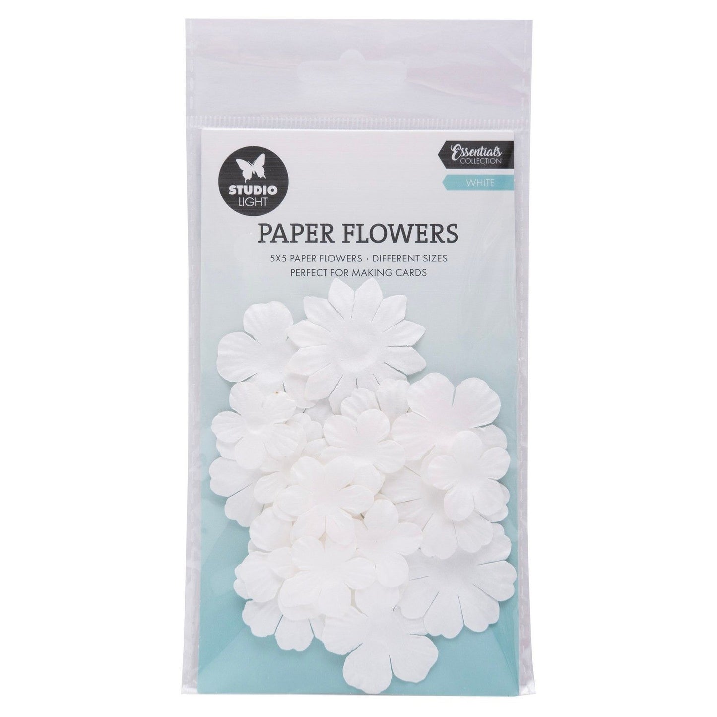 Studioleuchte • Papierblumen 25 Stück weiß