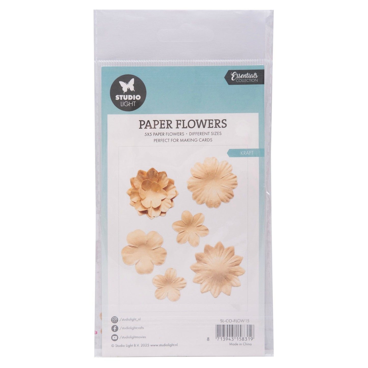 Studiolicht • Papierblumen 25 Stück Kraftpapier