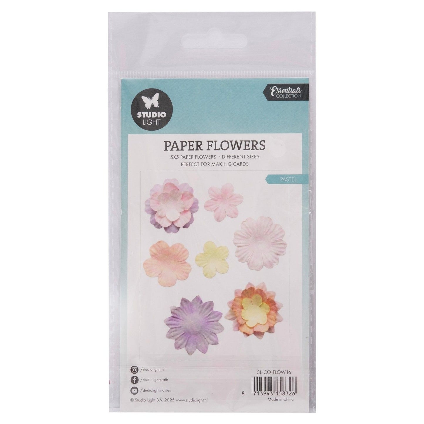 Studiolicht • Papierblumen 25 Stück Pastell