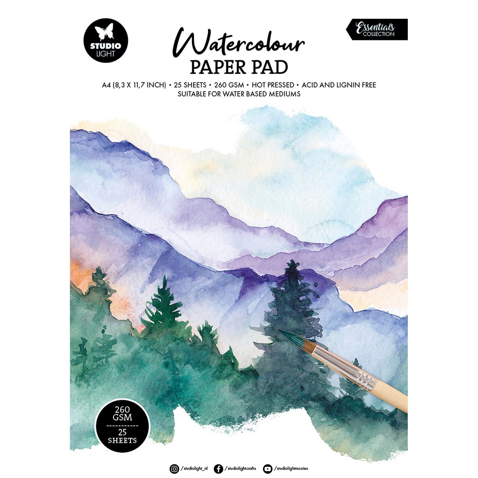 Studioleuchte • Verbrauchsmaterialien Papierblock Aquarell