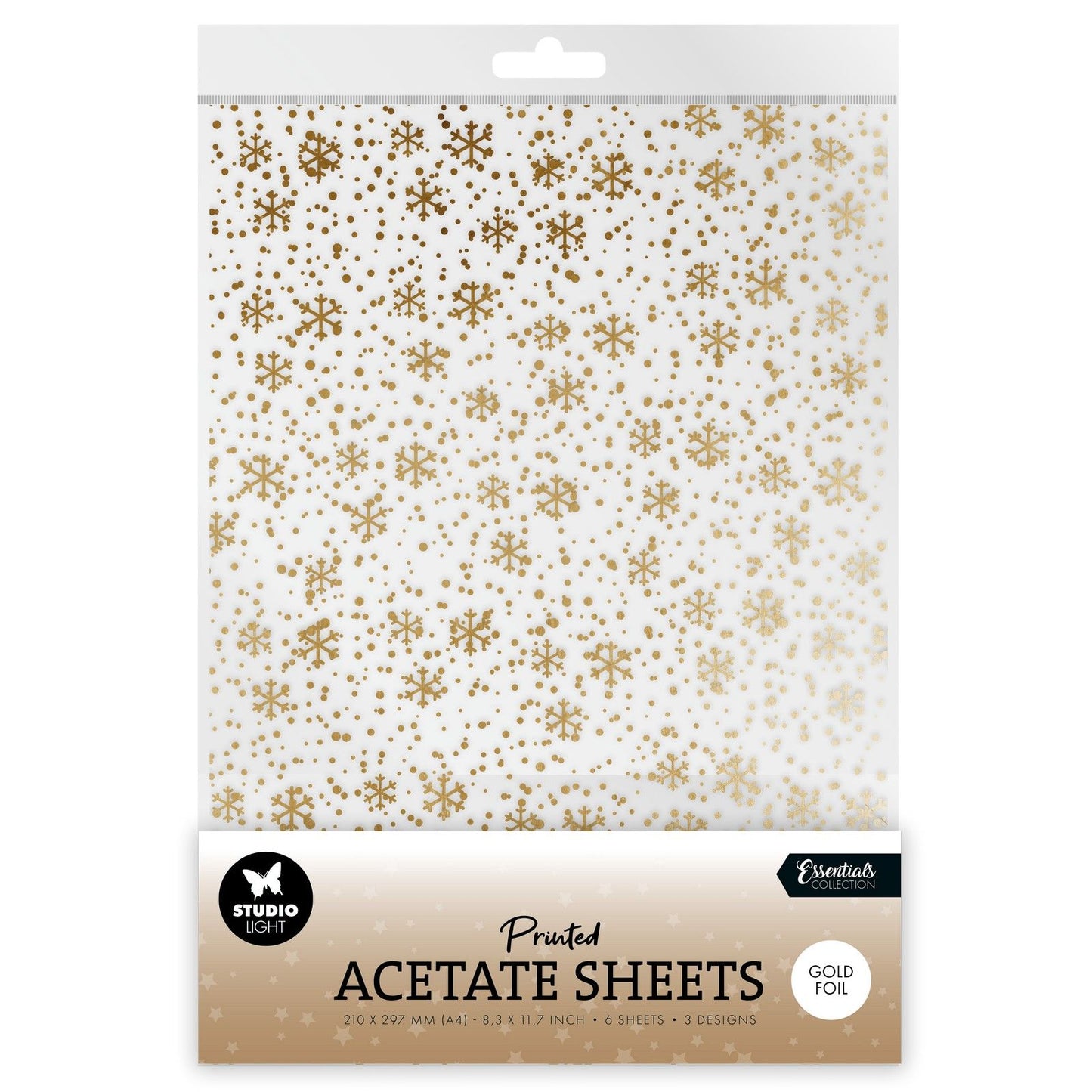 Studioleuchte • Essentials Acetatplatte Schneeflocken Gold