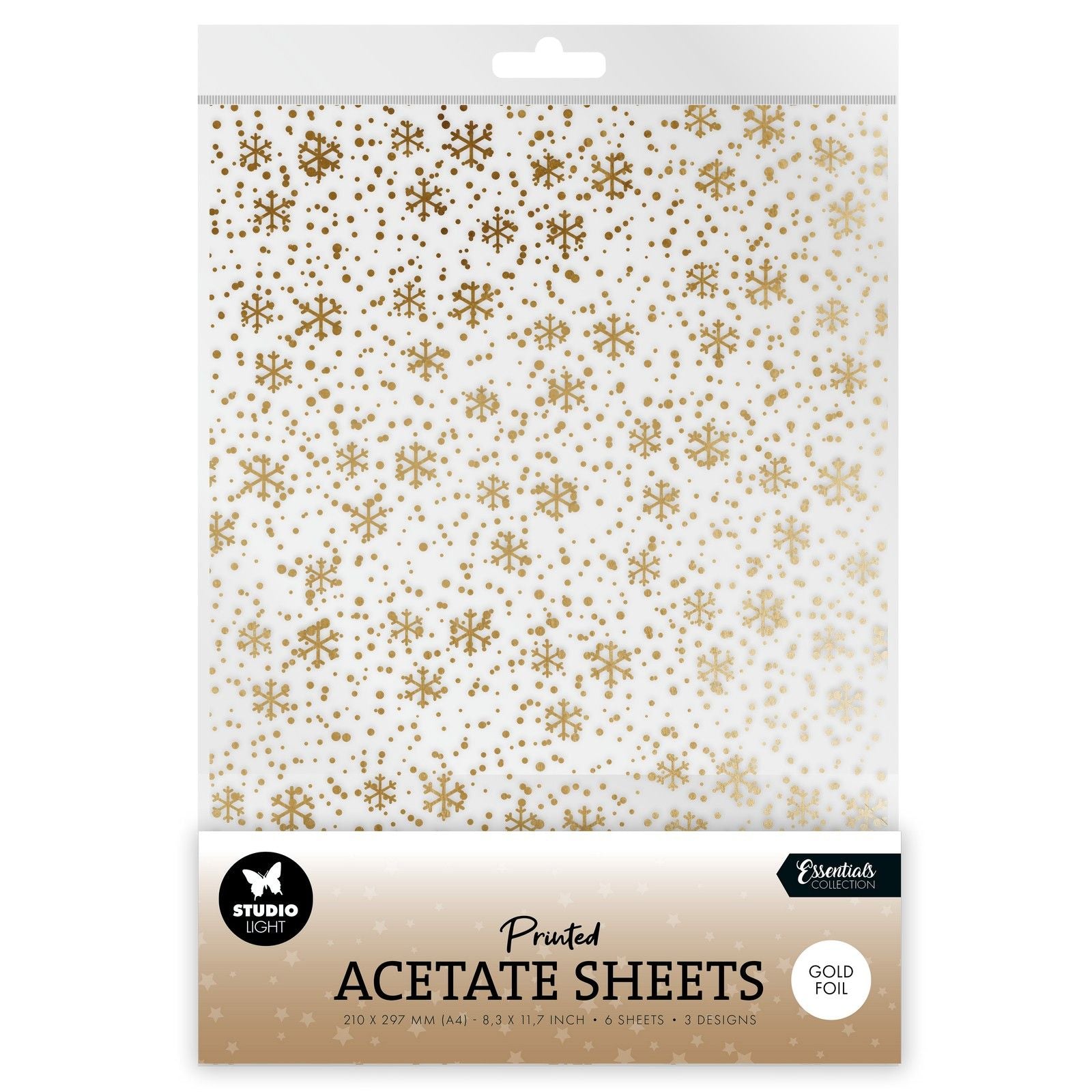 Studioleuchte • Essentials Acetatplatte Schneeflocken Gold